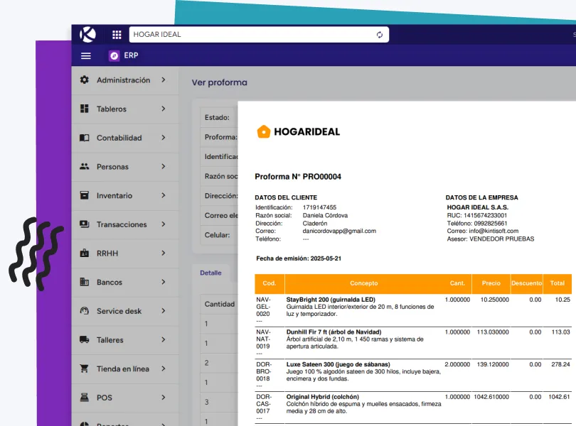 Facturas y proformas ERP Facturas y proformas ERP